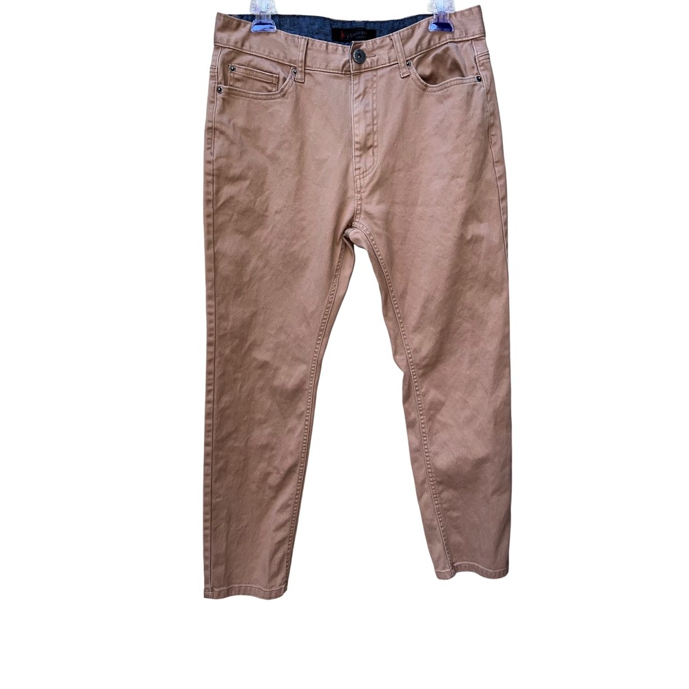 Vintage Genes 1891 Mens Slim Fit Tan Brown Stretch Denim Twill Pants 32x30m EUC - Picture 2 of 9
